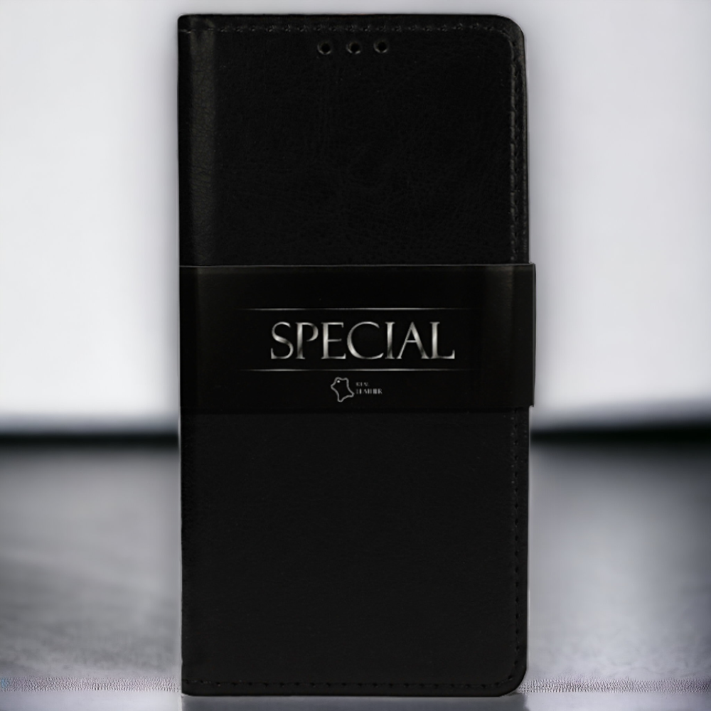 Preklopna torbica "special" za Samsung Galaxy S20 FE - Črna – Infostyle – Črna / Naravno usnje + TPU silikon
