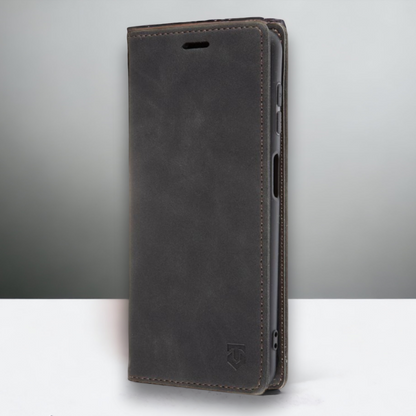 Preklopna torbica Tactical "XProof" za Samsung Galaxy A03s - črna – Črna / Umetno usnje + PC