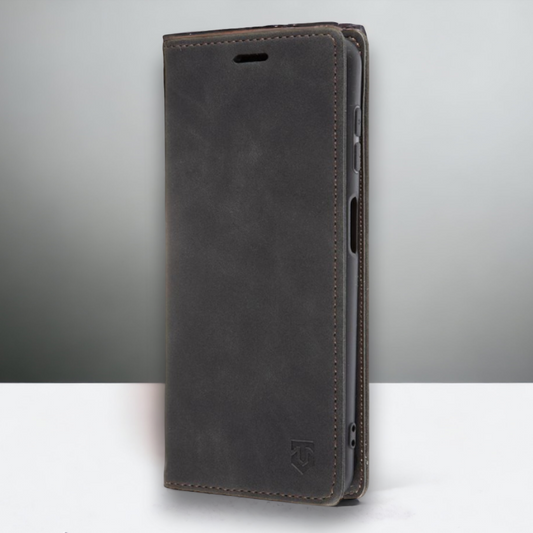 Preklopna torbica Tactical "XProof" za Samsung Galaxy A03s - črna – Črna / Umetno usnje + PC