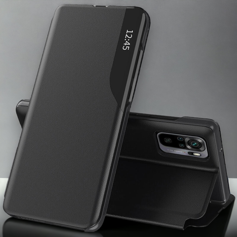 Pametna preklopna torbica za Xiaomi Redmi Note 10 4G – Infostyle – Temno modra / Ekološko usnje + PC
