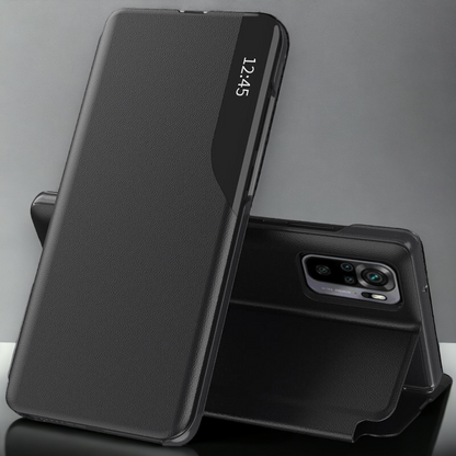 Pametna preklopna torbica za Xiaomi Redmi Note 10 4G – Infostyle – Temno modra / Ekološko usnje + PC