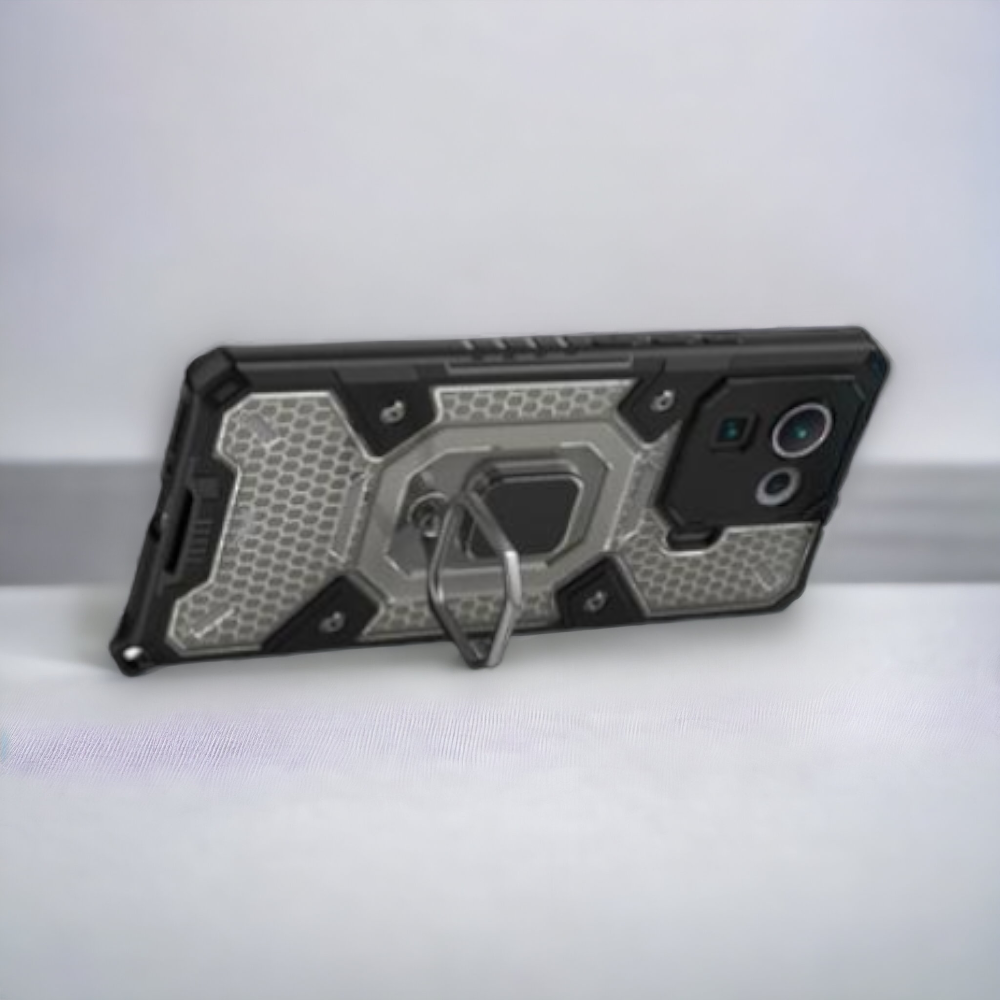Silikonski ovitek "Honeycomb armor ring" za Xiaomi 11 Pro – Infostyle – Vijolična / PC + TPU silikon