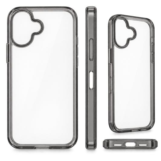 CASEKOO ovitek za iPhone 16 6,1" – prozoren ovitek s črnim prosojnim okvirjem