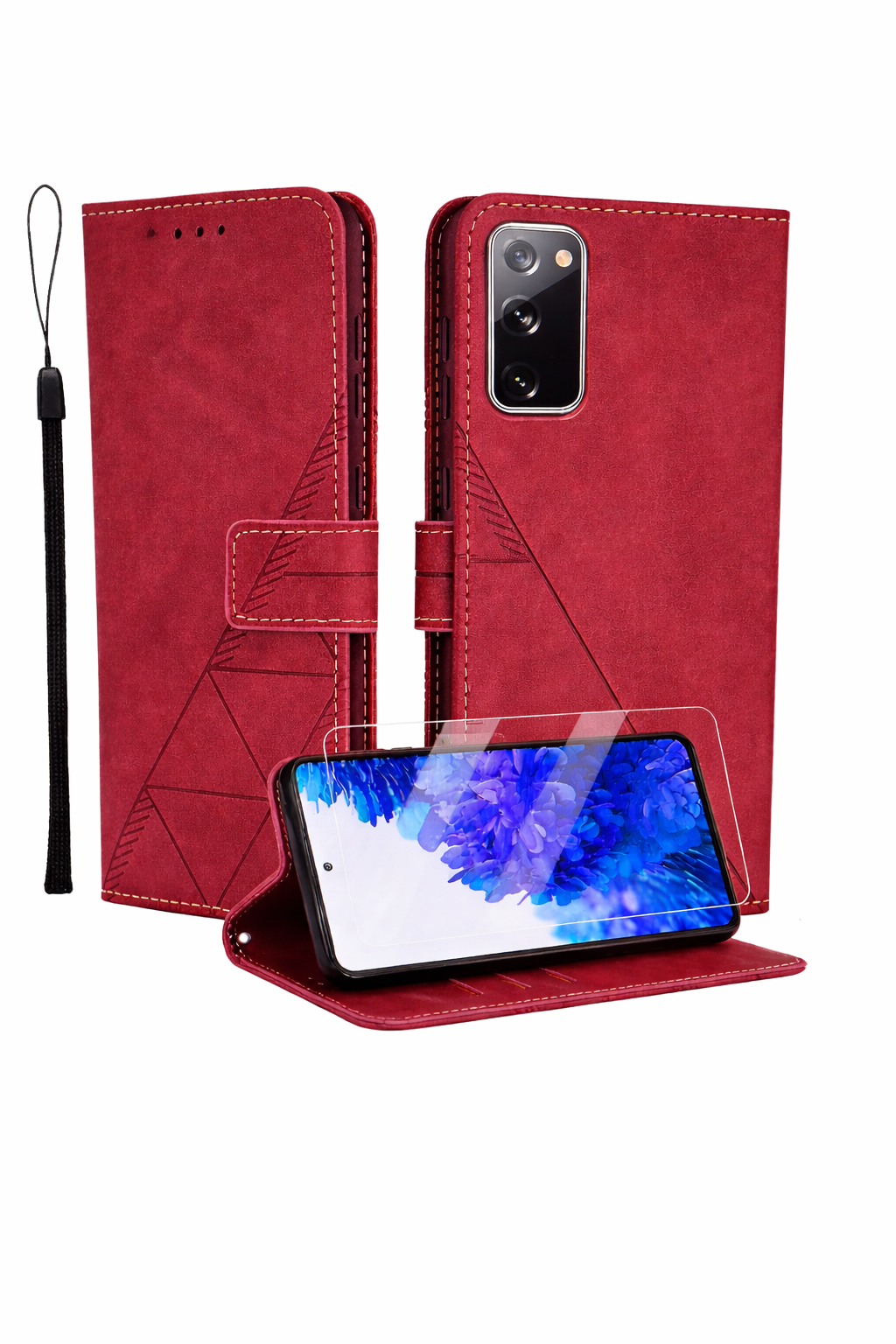 Preklopna futrola Togestar bordo crvena + zaštitno staklo za Samsung Galaxy S20 FE