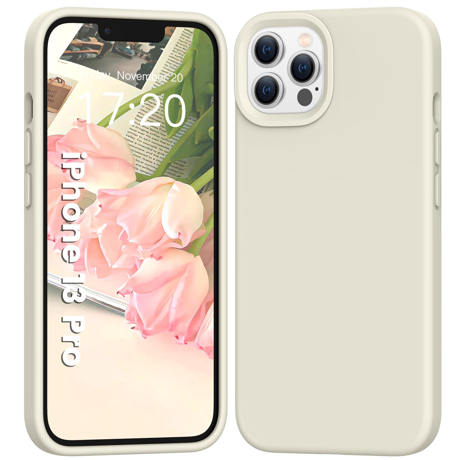 PuyaTeya silikonski ovitek za iPhone 13 Pro bež
