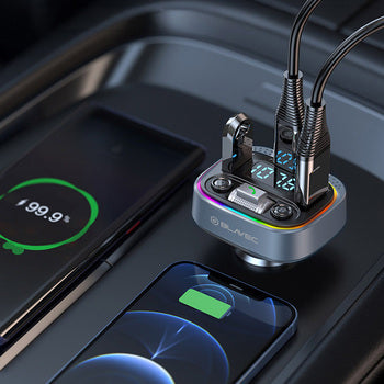 Blavec TR-04 Bluetooth FM oddajnik QC3.0 18W PD 30W USB-C - črna