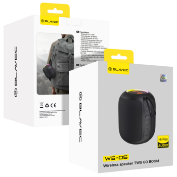 Blavec WS-05 Go Boom Bluetooth zvočnik 5W TWS FM USB - črna