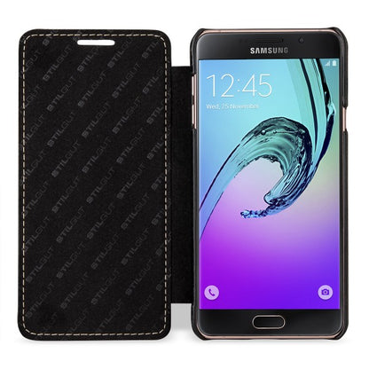 StilGut usnjena preklopna torbica “Book Type” za Samsung Galaxy A7 (2016) – brez sponke, ročno izdelana