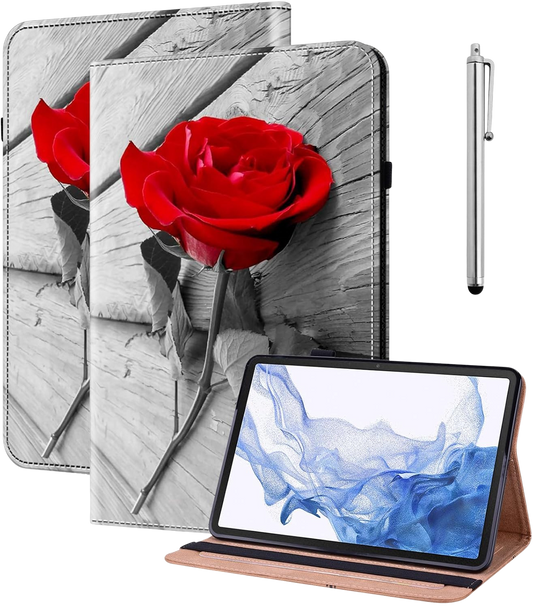 GLANDOTU ovitek za Xiaomi Redmi Pad 10.61 (2022) – flip etui z držalom za pisalo, Rdeča vrtnica