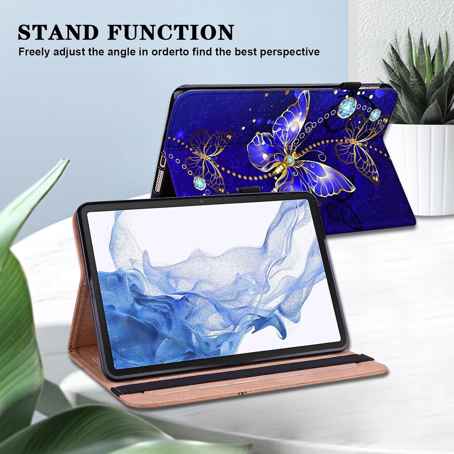 GLANDOTU maska za Xiaomi Redmi Pad 10.61 (2022) – flip etui s držačem za olovku, Diamond Butterfly
