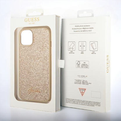 Ovitek Guess "Glitter Gold" za iPhone 14 Pro Max (GUHCP14XHGGSHD)