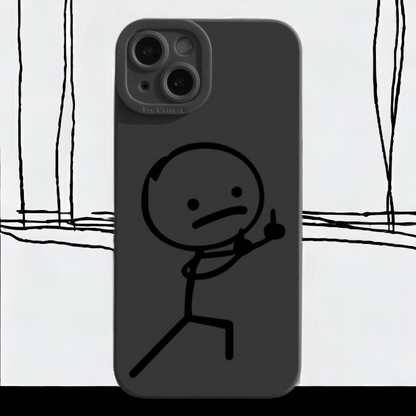 Humoristični ovitki za telefon z ilustriranimi liki in drznim dizajnom crn1.