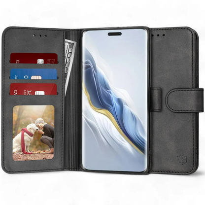 Preklopna torbica za telefon "Diary Book" za Honor Magic6 Pro 5G, črna – Techsuit
