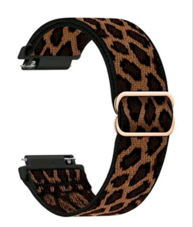 Elastični najlonski pašček (glitter) za Fitbit Versa 2 / Versa Lite SE – leopard vzorec