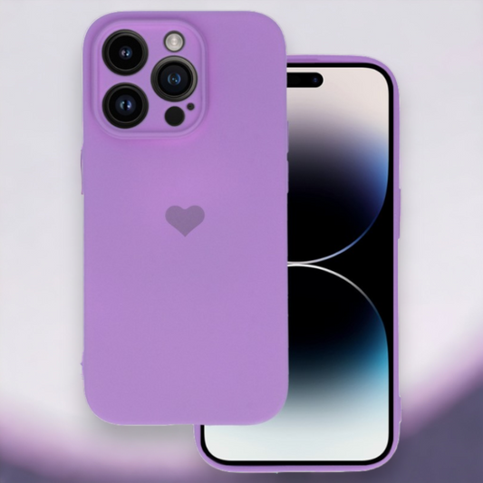 Silikonski ovitek "Heart" za iPhone 14 Pro Max - Vijolična – Vennus – Vijolična / Silikon
