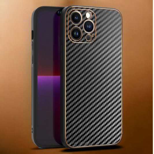 Ovitek "Leather Carbon" za iPhone 11 Pro – Tel Protect – Črna / PU usnje + PC
