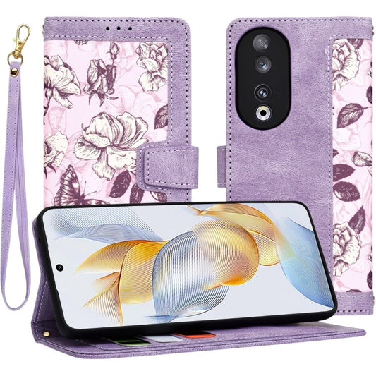 Preklopna torbica "Flowers" Honor 90 – Infostyle