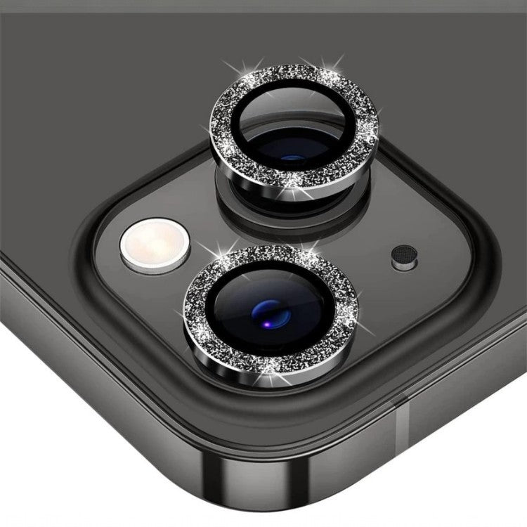 Zaščita za kamero "Black Glitter" iPhone 15/15 Plus – Infostyle