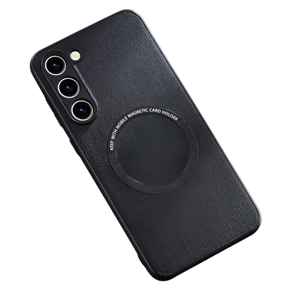Ovitek za telefon "Black Leather MagSafe" Samsung Galaxy S23 FE – Infostyle – Črna
