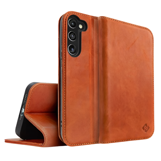 Preklopna torbica "Leather" Samsung Galaxy S23 Plus – Infostyle – Rjava