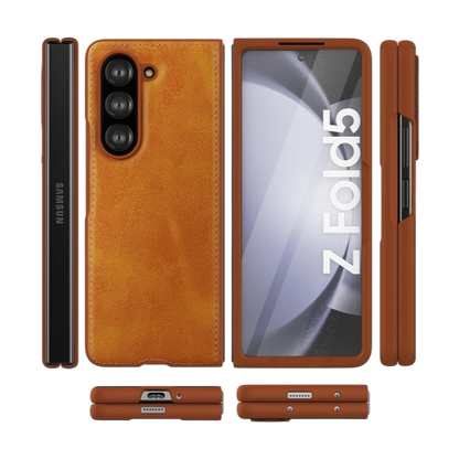 Ovitek za telefon "Foluu Leather" Samsung Galaxy Z Fold 5 – Infostyle – Rjava