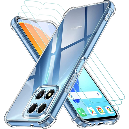 Ovitek za telefon + 2x zaščitno steklo "Ivoler" Honor X6a – Infostyle – Prozorna