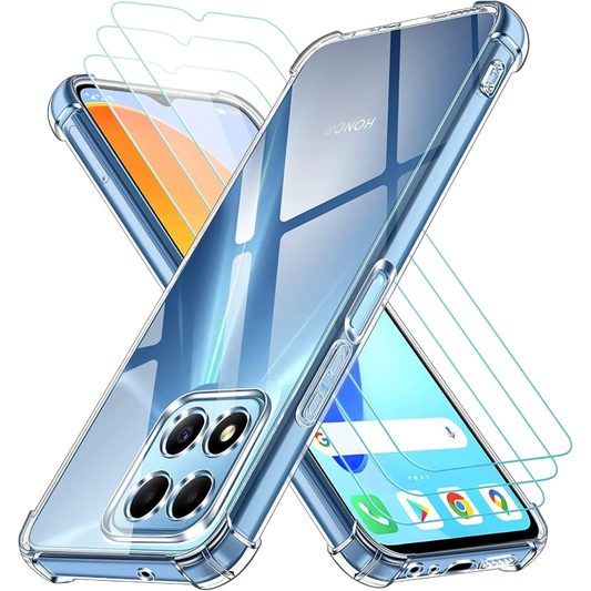 Ovitek za telefon + 2x zaščitno steklo "Ivoler" Honor X6a – Infostyle – Prozorna