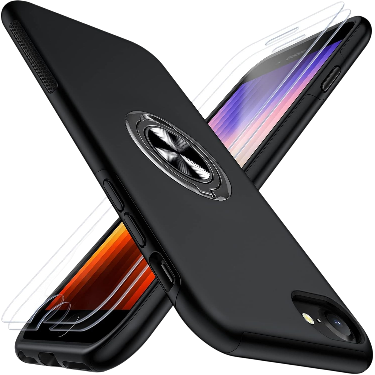 Ovitek za telefon "AOUIA Ring" iPhone SE/7/8 – Infostyle – Črna