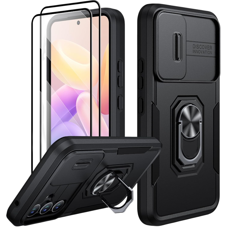 Ovitek za telefon + zaščitno steklo "AOUIA Ring" Samsung Galaxy A54 – Infostyle – Črna