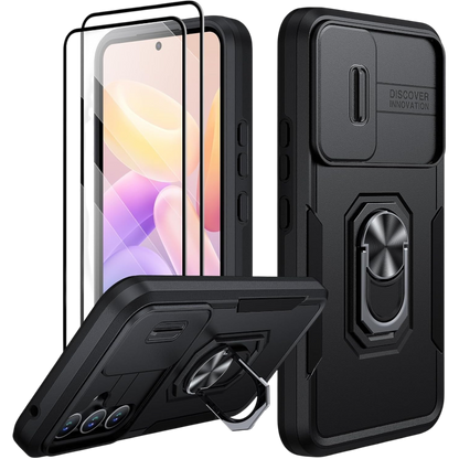 Ovitek za telefon + zaščitno steklo "AOUIA Ring" Samsung Galaxy A54 – Infostyle – Črna