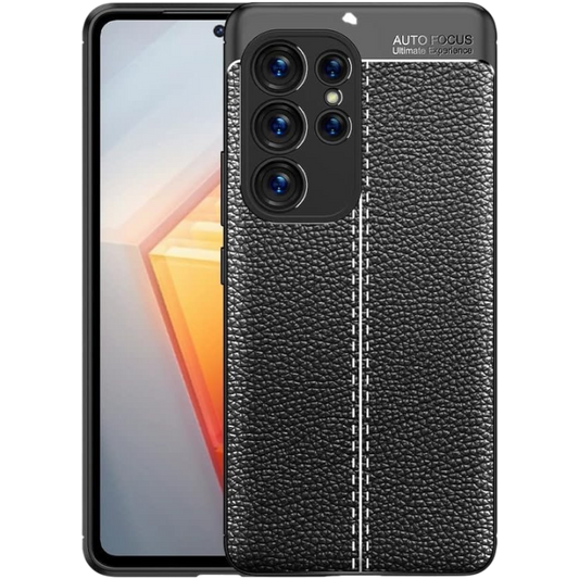 Ovitek za telefon "CruzerLite Leather" Samsung Galaxy S23 Ultra – Infostyle – Črna