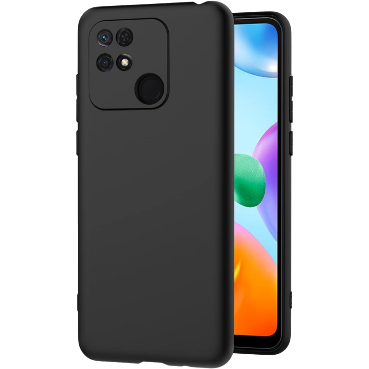 Ovitek za telefon + zaščitno steklo "Black Matte" Xiaomi Redmi 10C – Infostyle – Črna