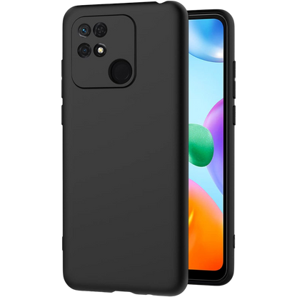 Ovitek za telefon + zaščitno steklo "Black Matte" Xiaomi Redmi 10C – Infostyle – Črna