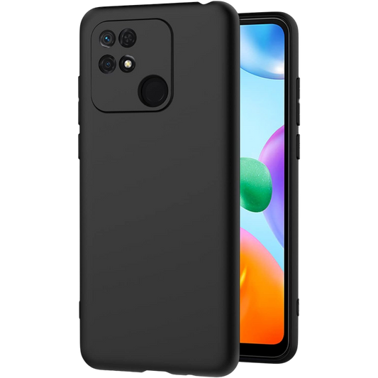 Ovitek za telefon + zaščitno steklo "Black Matte" Xiaomi Redmi 10C – Infostyle – Črna
