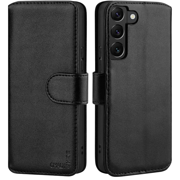 Preklopna torbica "Chalk&Hide Leather" Samsung Galaxy S22 Plus – Infostyle – Črna
