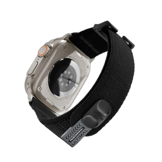 Pašček za uro "ULTIMAL Elastic Band" Apple Watch 44mm 45mm 46mm 49mm 42mm – Infostyle – Črna