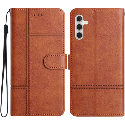 Preklopna torbica "Intersection" za Samsung Galaxy S24 – Infostyle – Rjava / Ekološko usnje + TPU silikon