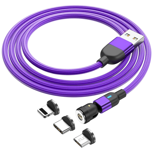 Magnetni polnilni kabel 3v1 [1m+2m] – Infostyle – Vijolična