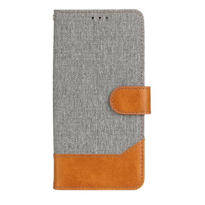 Preklopna torbica "Fabric" iPhone 14 Pro – Infostyle – Siva