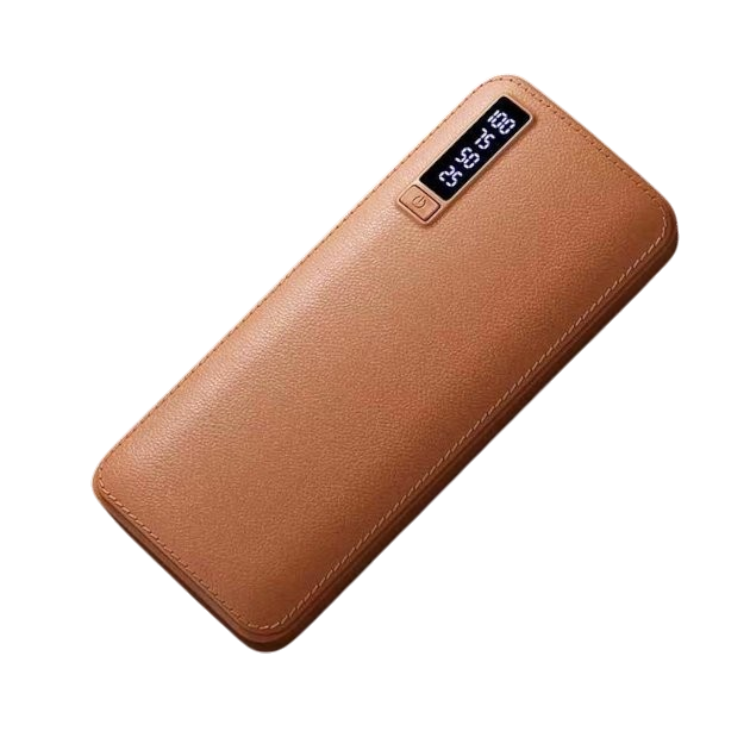Powerbank 20000mAh usnjen 3x USB – Infostyle – Rjava