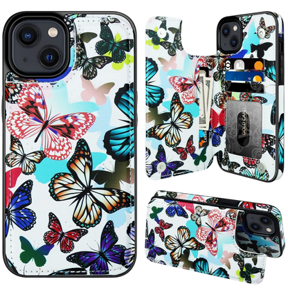 Ovitek za telefon s predalom za kartice "Butterfly" iPhone 14 – Infostyle