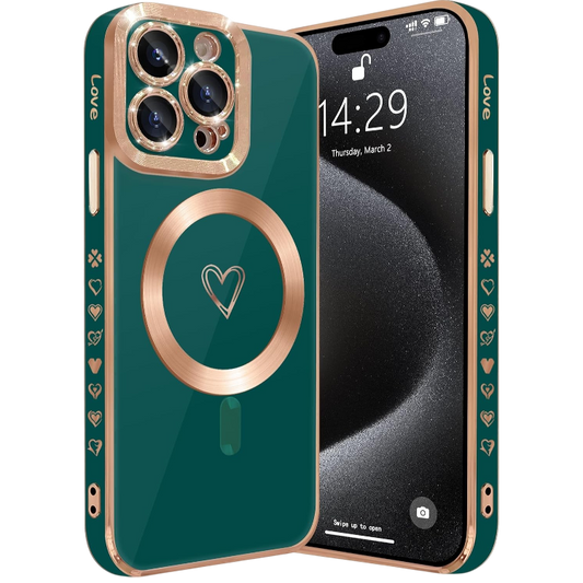 Ovitek za telefon z vrvico "Heart" iPhone 14 Pro Max – Infostyle – Zelena