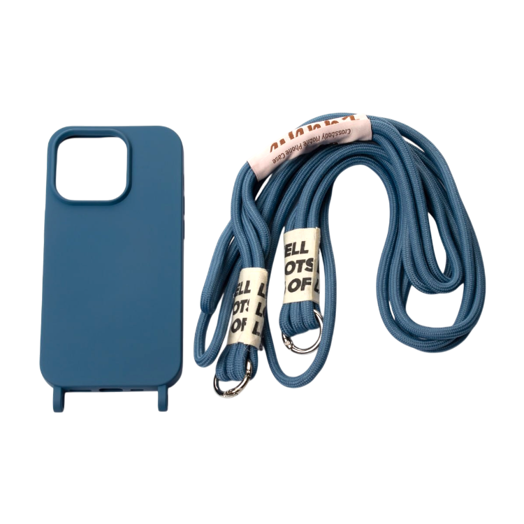 Ovitek za telefon z vrvico"Bakicey" za iPhone 13 Pro Max – Infostyle – Modra