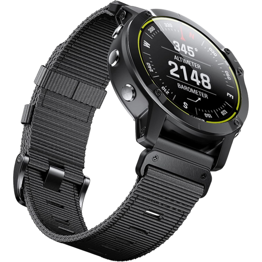 Pašček za uro "ANBEST Nylon" Garmin Fenix 7X/6X/5X 26mm – Črna