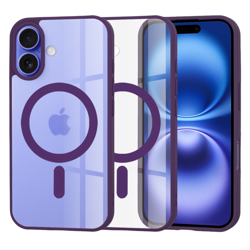 Silikonski ovitki "MagSafe Pro" za iPhone 16 - več barv – Techsuit – Vijolična / TPU silikon