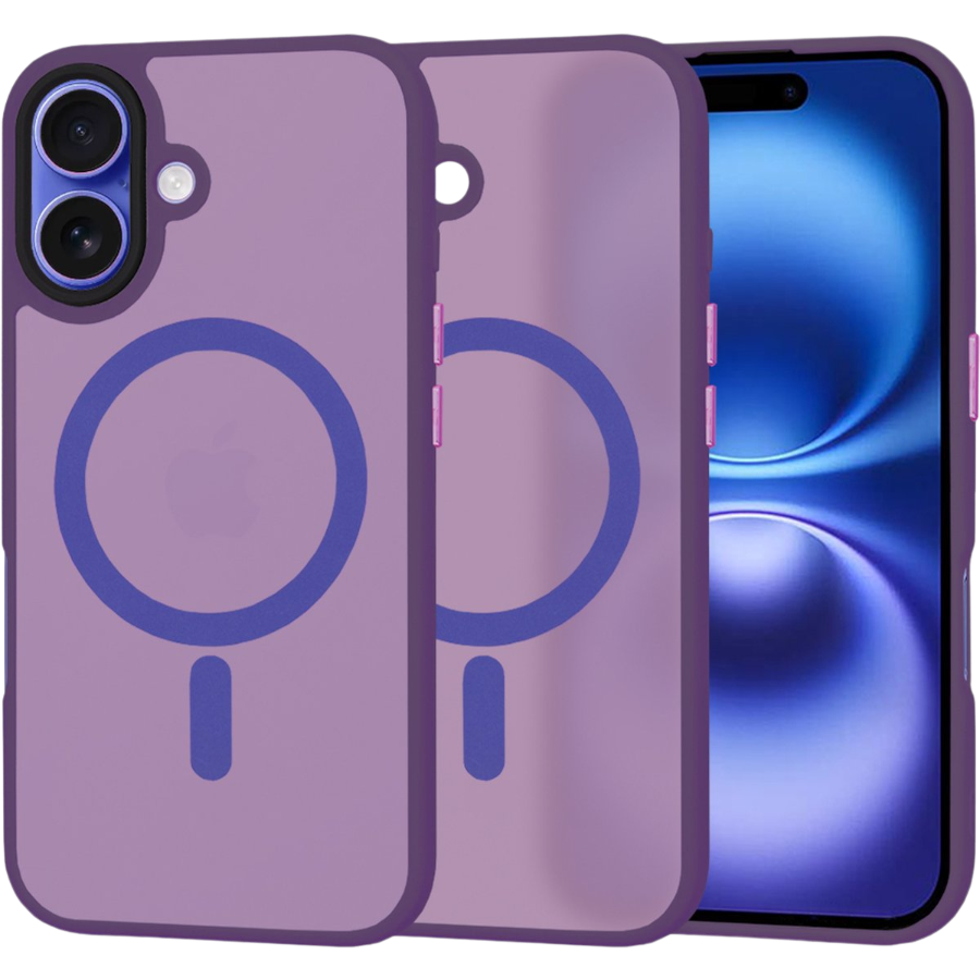 Silikonski ovitek "MagSafe Series" za iPhone 16 - vijoličen – Techsuit – Vijolična / TPU silikon