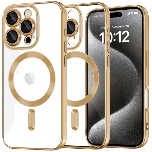 Silikonski ovitek "Crystal Magsafe" za iPhone 16 Pro - zlat – Techsuit – Zlata / TPU