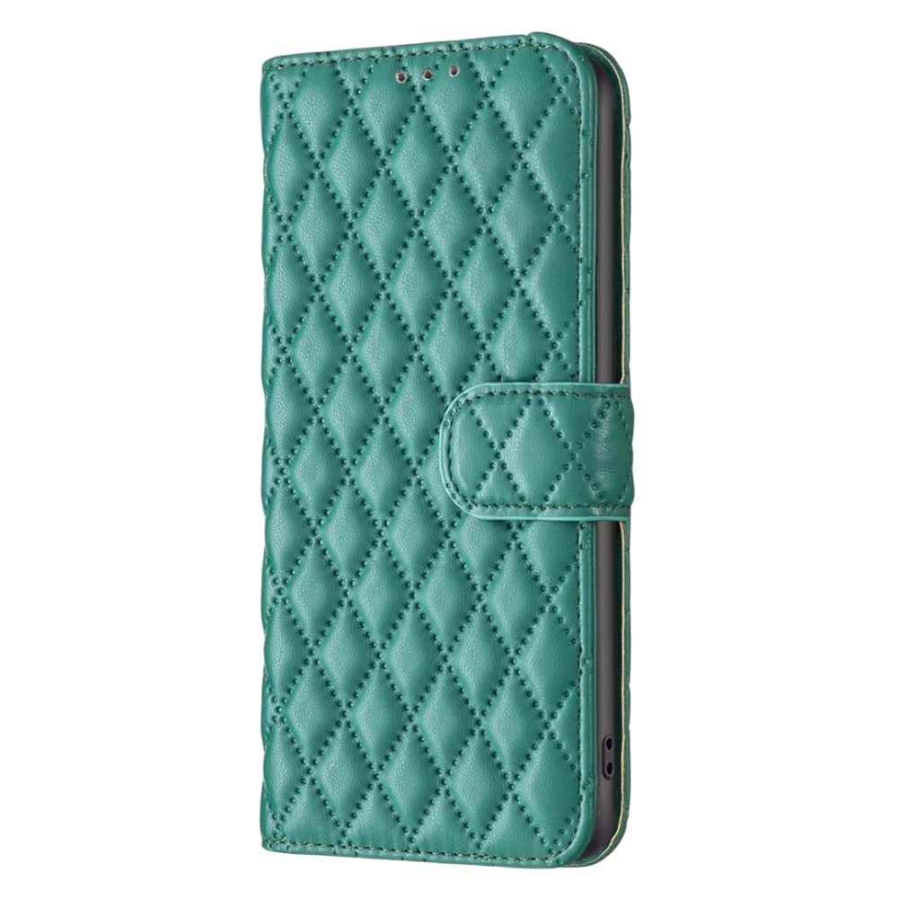 Temno zelena premium usnjena preklopna torbica Infostyle za Samsung Galaxy S22