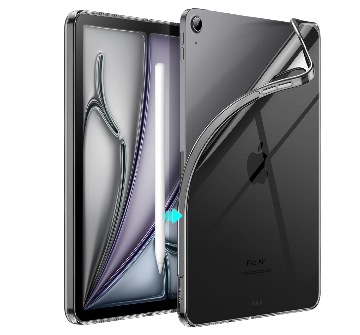 Ovitek ''JETech'' za iPad Air 11" M2/M3 (2024/2025), iPad Air 5/4 (2022/2020 5./4. gen.10,9") – Črna / Poliuretan + Poli