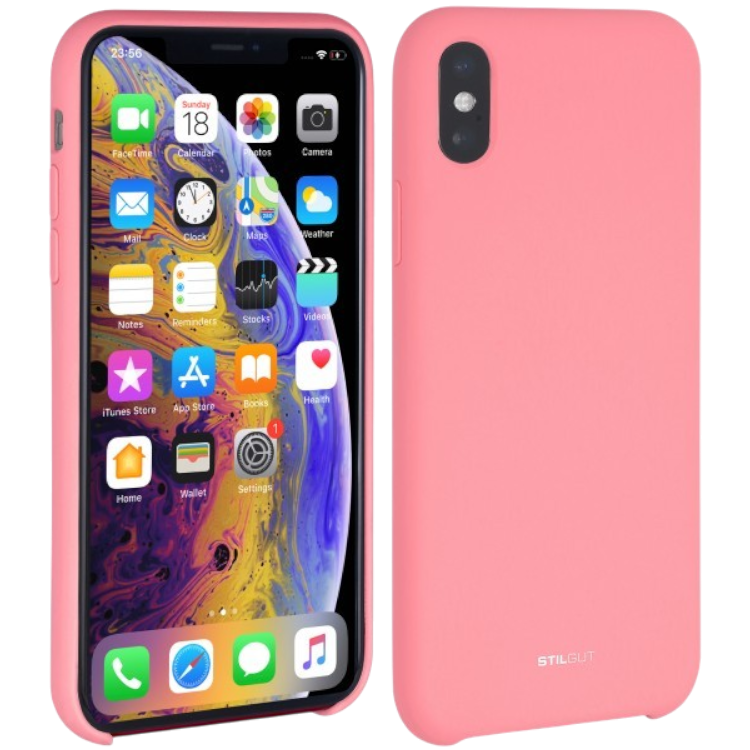 Silikonski ovitek "StilGut" za iPhone XS Max, roza